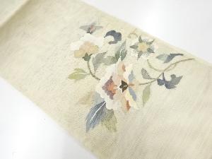 アンティーク　すくい織花更紗模様織出し夏用袋帯（材料）